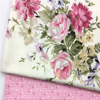 Ljubek Roza Big Rose Rože & Roza Povzetek Preverite Natisnjene Bombaž Fabri Za DIY Šivanje Posteljnine Quilting Oblačila DIY tkanine