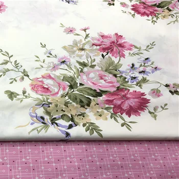 Ljubek Roza Big Rose Rože & Roza Povzetek Preverite Natisnjene Bombaž Fabri Za DIY Šivanje Posteljnine Quilting Oblačila DIY tkanine