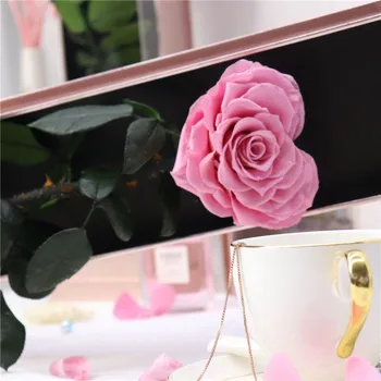 Večna Roža, Srce Oblika En Rose Z Dolgo Steblo Konzervirane Povečal za Poroko & Domov Dekoracijo Valentinovo Darila