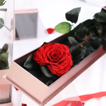 Večna Roža, Srce Oblika En Rose Z Dolgo Steblo Konzervirane Povečal za Poroko & Domov Dekoracijo Valentinovo Darila
