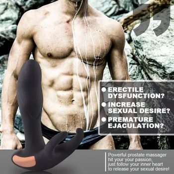 Novi Daljinski upravljalnik Prostate Massager USB Polnjenje Strapon za Moški Analni Vibrator Sex Igrače za Male Ogrevanje Analni Čepi Izdelki
