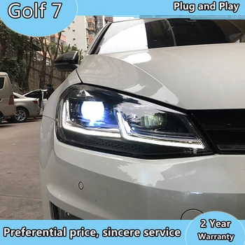 Avto Styling za VW Golf 7 MK7 LED Smerniki Golf7 DRL Hid Dinamičnih Signalov Vodja Svetilka Bi-Xenon žarometi Dodatki