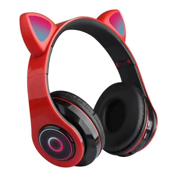 Luštna Mačka slušalke bluetooth brezžične Z LED Muisc Stereo Slušalke Z Mikrofonom Otrok, Hči ročaji očal Slušalke Darilo