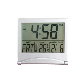 Alarm Koledar Prikaz datuma, časa, temperature, Zložljiv mini Desk Termometer kritje Digitalni LCD Timer odštevanje časa