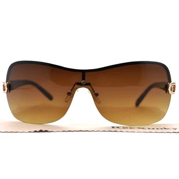Moda Rimless sončna Očala 2020 Prevelik Očala za Sonce Velik Okvir Odtenkih Za Ženske, Rjava Siva Gradient Očala zonnebril vrouwen