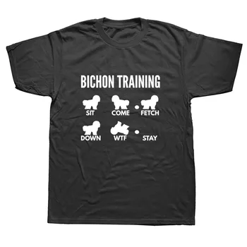 Usposabljanje Bichon Frise Triki Rojstni dan Smešno Unisex Grafični Modi Nove Bombaža, Kratek Rokav T Srajce O-Vratu Harajuku T-shirt