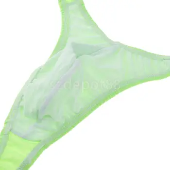 Moške Seksi Fluorescentno Zeleno Mankini Perilo Tangice Kopalke Borat Bikini