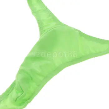 Moške Seksi Fluorescentno Zeleno Mankini Perilo Tangice Kopalke Borat Bikini