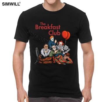 Zajtrk Club T Shirt Stephen King Grozo TV Znakov Tee Michael Myers Jason Voorhees Pennywise T-shirt Kratek Rokav Vrh
