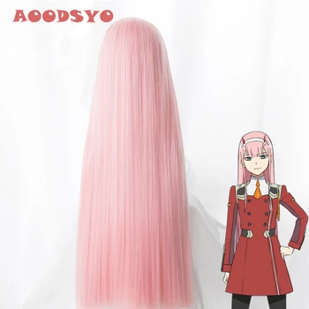 【A00DSYO】Anime DRAGA v FRANXX 02 Cosplay Lasulje Nič Dveh Lasulje 100 cm Dolgo Roza Sintetičnih Las Perucas Cosplay Lasulja + Lasuljo Skp