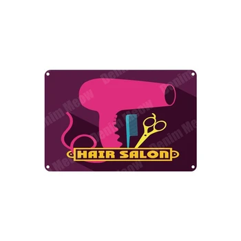 Frizerski Salon Plaketo Berber Shop, Letnik Tin Prijavite Bar Retro Klub Dom Dekor Pazi Barber Pri Delu Kovine Znaki Steni Plakat ZSS50