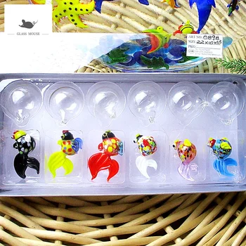 6pcs po Meri ročno murano plavajoče stekla Potapljač miniaturne Figurice akvarij dekoracijo čare obesek ocean živali kipi