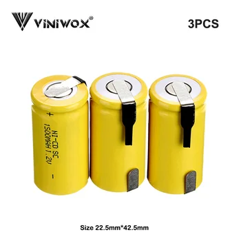 Subc 1,2 V 1500mAh baterija za polnjenje Ni-CD SC baterije za ponovno Polnjenje električno orodje celice, Baterije za Robot Makita AEG Black&Decker Bosch Električni