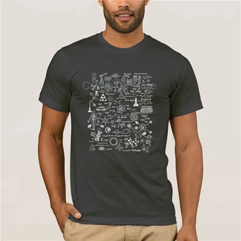 Natisnjeni T-shirt posadke Razvoj Znanosti Fizika Matematika Kemija Biologija Astronomije Fashion Majica s kratkimi rokavi Bombaž