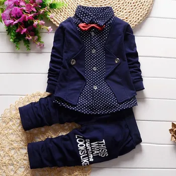 BibiCola Baby Fantje clothings Določa Pomlad Formalno Lok kravato vrhovi+ hlače 2pcs Obleke Malčke boys obleke, Poročna Obleka, obleke