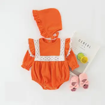 2020 Novo Dojencek Dekliška Oblačila Za Malčke Princesa Bombaž Novorojenega Otroka, Igralne Obleke Ruffle Obleke Malčka Otroci Jumpsuit S Klobuk