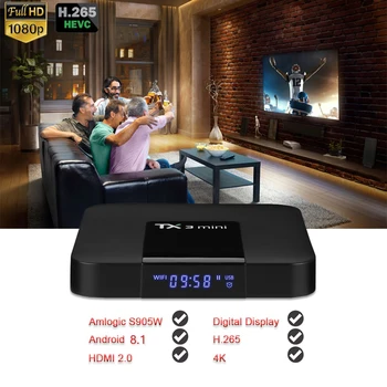 TX3 Mini tv box Android 8.1 Amlogic S905W TV Box Dvojno Wifi Z BT Smart TV H. 265 TV 4K Smart Set Top Box Media Player 2G 16G