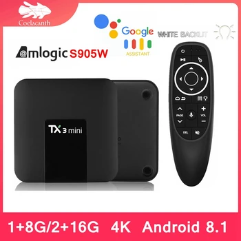TX3 Mini tv box Android 8.1 Amlogic S905W TV Box Dvojno Wifi Z BT Smart TV H. 265 TV 4K Smart Set Top Box Media Player 2G 16G