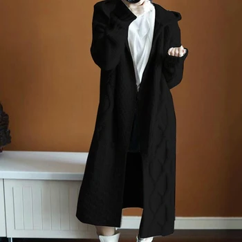 Jeseni, Pozimi Novo Pleteni Puloverji Moda 2020 Ženske Korejski Zgostitev Toplo Površniki Ženske Dolgo Twist Pulover Cardigan