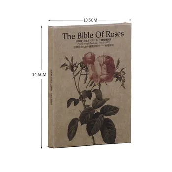 4pack Retro Dopisnica ročno poslikane vrt serije Lily Rose Pismo Rastlin Izbor debelo 14.5*10.5 CM