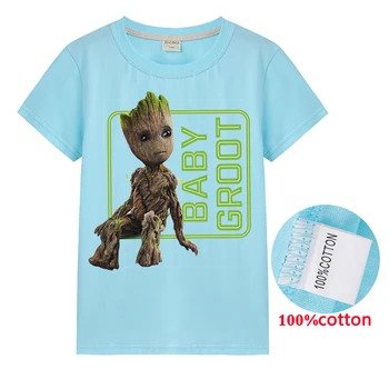 2020 Srčkan Risanka Baby Groot Grafični T Otroci Majice Kratek Rokav Ulica Priložnostne Rojstni Dan Tshirt Oblačila