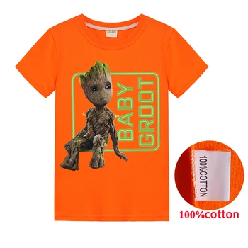 2020 Srčkan Risanka Baby Groot Grafični T Otroci Majice Kratek Rokav Ulica Priložnostne Rojstni Dan Tshirt Oblačila
