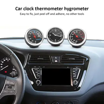 Avto Termometer, Higrometer Trajne Quartz Ura Dekoracijo Visoko Temperaturna Odpornost Avto Uro, Higrometer za Auto Čoln Vroče