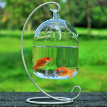 Visi Stekla Fish Tank Ustvarjalne Aquarium Fish Bowl Pregleden Zlata Ribica Tank Rastlin Cvet Vazo Steklenica Za Domov Namizni Dekor