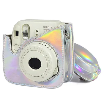 Hitra Kamera Primeru Za Polaroid Instax Mini 9 8 Vrečko PU Usnja Kritje z Ramenski Trak, Roza, Srebrna Barva