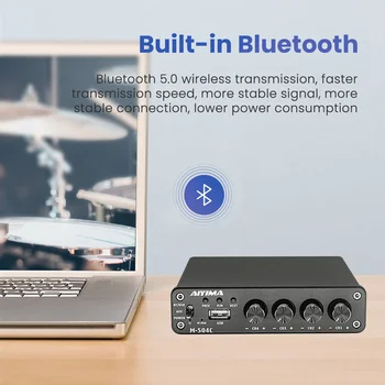 AIYIMA Bluetooth 5.0 Amplificador TPA3116D2 Hi-fi Avdio Ojačevalnik 2.0x2 4.0 Kanal 50Wx4 Domači Kino Moč Zvočniki Ojačevalniki