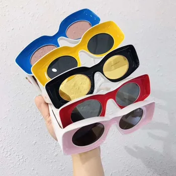 Vintage Pravokotnik sončna Očala Ženske, Moške Modne blagovne Znamke sončna Očala Oblikovalec Rdeče Modro Rumeno Modnih Okvirjev za sončna Očala Očala UV400