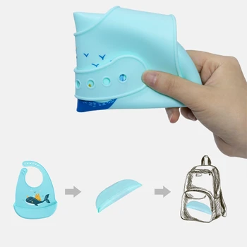 Otroška risanka silikonski bib hlače z oprsnikom silikonski sline vrečko baby jedo nepremočljiva hlače z oprsnikom risanka