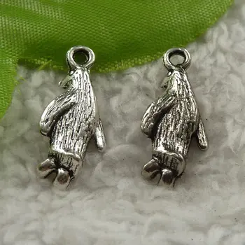 200 kosov antique silver pingvin čare 23x10mm #4195