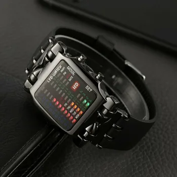 2020 Mode Binary LED Digitalne Ure Moške Športne Ure Silikonske Elektronski Watch Moških Kvadratnih Watch Montre Homme Reloj Hombre