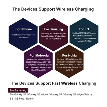 Qi Brezžični Adapter za Polnilnik Tipke Za iPhone X 8 Za Samsung Galaxy S8 S7 S6 Rob Opomba 8 hitri Brezžični Polnilec za Nokia, LG