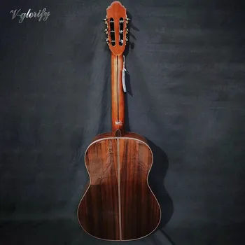 Polno iz masivnega lesa klasično kitaro z radiani kotu bela smrekovega lesa vrh in trdno palisander nazaj in strani klasično kitaro