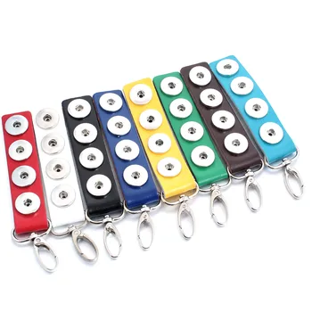 10Pcs/veliko Novih Snap Nakit PU Usnje Keychains Fit 18 mm 20 mm Snap Gumbi DIY Snap obesek za ključe, Za Ženske Keychain
