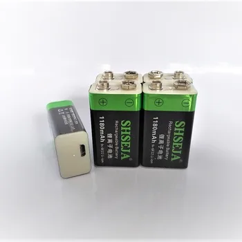 4pcs 1180mAh 9V baterija, USB, Li-ionska baterija instrument igrača baterija za ponovno polnjenje z Mikro USB kabel za polnjenje