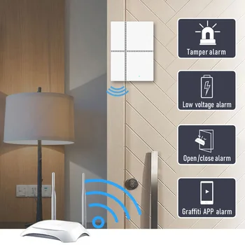 Tuya Smart WiFi Vrat Senzor 433mhz Mobilna APLIKACIJA za Nadzor Vrata, Okna, Varnost, Alarm, Odpiranje Vrat Senzor Združljivo Alexa/IFTTT