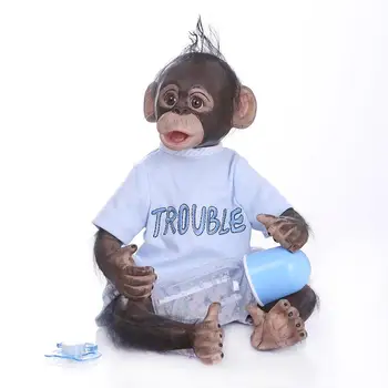 Boneca Macaco prerojeni opica baby doll krpo telo silikonski baby lutke igrače darilo Cosplay Opice lutka 40 cm