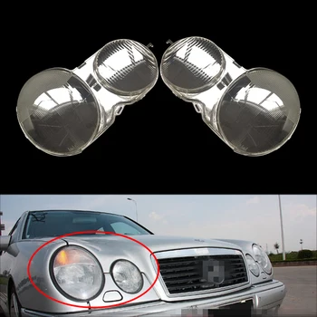 1 Par Vzorcev Objektiv Žarometi Žaromet Lampshade Pokrov so primerni za Mercedes Razred E W210 E320 E350 1996-2003