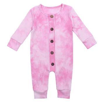 2020 Baby Fantje Dekleta Romper Bombaž Dolg Rokav Tie Dye Natisni Dolgimi Rokavi Jumpsuit Za Malčke Oblačila Jeseni Otroška Oblačila