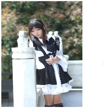 2020 vroče prodaje Ženske Devica Obleko Anime Dolgo Obleko Črni in Beli Predpasnik Lolita Obleko Obleke Kostum Cosplay