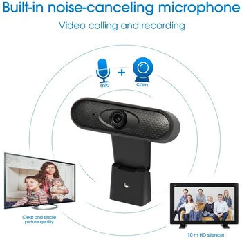 Webcam 1080P, HDWeb Kamere imajo Vgrajen Mikrofon, HD 1920 x 1080p USB Plug n Play Web Cam, Široki Video
