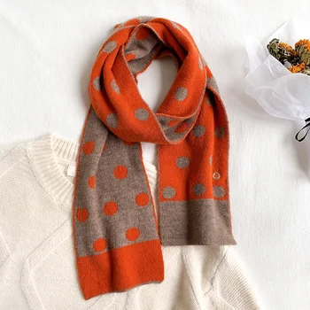 NOVA moda pletenje ženske pika šal pozimi toplo ruto in zaviti pashmina dolgo oranžna ženski foulard debelo odejo