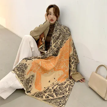 Luksuzne blagovne Znamke kašmir ženske šal pozimi toplo ruto in zaviti ruta pashmina ženski tassel foulard dolgo, debelo odejo 2020 NOVA