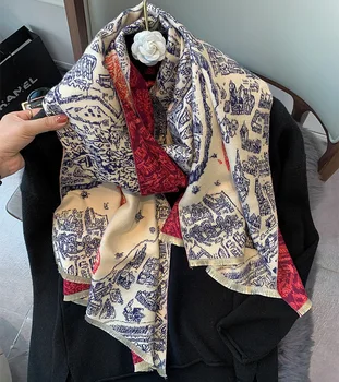 Luksuzne blagovne Znamke kašmir ženske šal pozimi toplo ruto in zaviti ruta pashmina ženski tassel foulard dolgo, debelo odejo 2020 NOVA