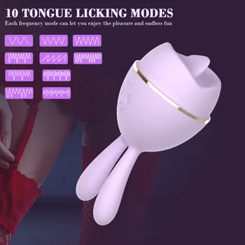 Rabbit Vibrator za Ženske Masturbacija Klitoris Spodbujanje Sesanju Muca Jezik Lizanje Vagina Ustni Orgazem Ženske Erotične Igrače