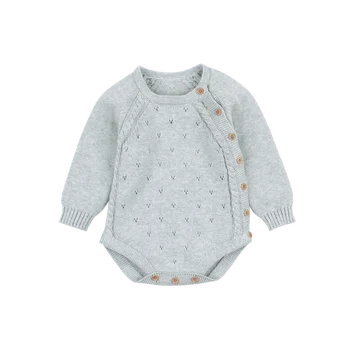 Newborn Baby Bodysuits Pletene Dojenčka Otroci Dekleta Jumpsuits Pižame z Dolgimi Rokavi Malčka Bebes Obleke Obleke 0-18 M Puloverji Vrhovi