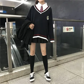 Visoka Kakovost Pulover, Majica Japonski Učenci Šole Enotno Dekle Ženske Pulover Z Dolgimi Rokavi Pomlad Jesen Jk Uniforme Brezrokavniki